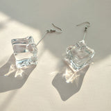 Xpoko Christmas Gifts Ice Cube Drop Earrings