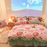 Xpoko Kawaii Peach Bedding Set 🍑