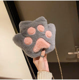 Xpoko Kawaii Plush Paw Crossbody Bag