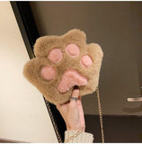 Xpoko Kawaii Plush Paw Crossbody Bag