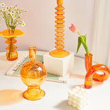 Xpoko Color Glass Twisted Candlestick Holder