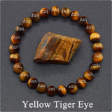 Xpoko Amethyst Tiger Eye Elastic Rose Stone Agate Bracelets