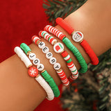 Xpoko Christmas Polymer Clay Beaded Suit Holiday Bracelets