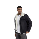 men winter outfits 2024 Winter Men's Jacket Fleece-lined Warm Denim Coat Fashion Trendy Men's Clothing American Style