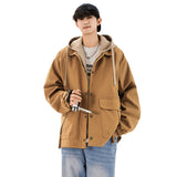 men winter outfits Coat Men's American Spring and Autumn Windbreaker Men's Trendy Autumn Coat Cotton Clothes Men's Jacket