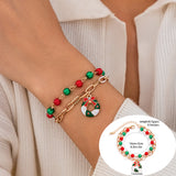 Xpoko Christmas Polymer Clay Beaded Suit Holiday Bracelets