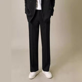 2000s fashion Spring and Summer Casual Suit Pants Men's Loose Straight Korean Style Trendy Drop-down Wide-Leg Pants Suit Pants Draping Pants Men