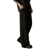 2000s fashion American Retro High-Grade Loose Solid Color Casual Draping Suit Pants Straight Wide-Leg Pants