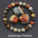 Xpoko Amethyst Tiger Eye Elastic Rose Stone Agate Bracelets