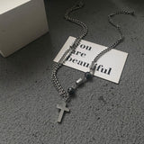 Xpoko CROSS DOUBLE LAYER CHAIN NECKLACE