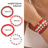 Xpoko Christmas Polymer Clay Beaded Suit Holiday Bracelets