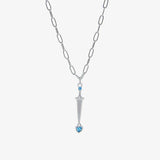 Xpoko BLUE DAGGER SWORD PENDANT NECKLACE