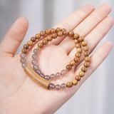 Xpoko Women's & Men's Green Sandalwood Size Simple Style Decorative Bracelets