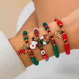 Xpoko Christmas Polymer Clay Beaded Suit Holiday Bracelets