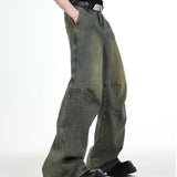 2000s fashion American Retro Jeans Men's Summer Casual Straight Loose Wide Leg Long Pants Trendy