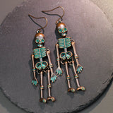 Xpoko Women's & Men's Halloween Skull Bone Exaggerated Nightclub Punk Earrings