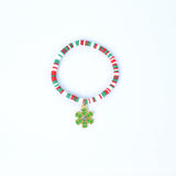 Xpoko Christmas Gift Elastic String Colorful Polymer Clay Handmade Bracelets