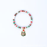 Xpoko Christmas Gift Elastic String Colorful Polymer Clay Handmade Bracelets