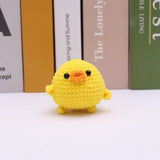 knitted Handmade Crochet Wool Doll Pendant Small Yellow Duck Wool Woven Keychain Handmade Crochet Doll Finished Product