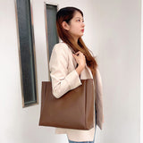 outfit ideas Korean Style Casual Commuter Large Capacity Bag Women's Autumn and Winter New Simple Tote Bag Niche Fashion Shoulder Bag