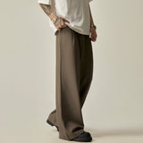 2000s fashion American Retro High-Grade Loose Solid Color Casual Draping Suit Pants Straight Wide-Leg Pants