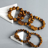 Xpoko Men's Jewelry Yellow Tiger's Eye Pi Simple Bracelets