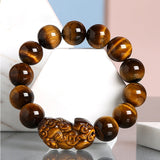 Xpoko Men's Jewelry Yellow Tiger's Eye Pi Simple Bracelets