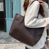 outfit ideas New Fashion Versatile Texture Casual Simple Commuter Large Capacity Mother and Child Bag Two-Piece Set Upper Shoulder Tote Bag