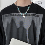 Xpoko PEARL LIGHTING BOLT NECKLACE