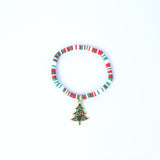 Xpoko Christmas Gift Elastic String Colorful Polymer Clay Handmade Bracelets