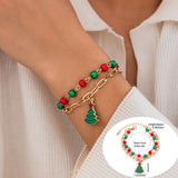 Xpoko Christmas Polymer Clay Beaded Suit Holiday Bracelets