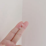 Xpoko Exquisite Small Glazed Surface Ear Three-piece Suit Earrings