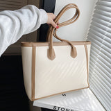 outfit ideas High-Grade Large Capacity Bag for Women 2024 New Simple Contrast Color Tote Bag Fashionable All-Match Shoulder Underarm Bag