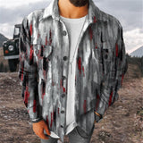 men winter outfits Spring and Autumn New Men's Long-Sleeved Button Cardigan Printed Casual Fashion Trendy Jacket Jacket