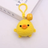 knitted Handmade Crochet Wool Doll Pendant Small Yellow Duck Wool Woven Keychain Handmade Crochet Doll Finished Product