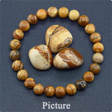 Xpoko Amethyst Tiger Eye Elastic Rose Stone Agate Bracelets