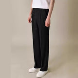 2000s fashion Spring and Summer Casual Suit Pants Men's Loose Straight Korean Style Trendy Drop-down Wide-Leg Pants Suit Pants Draping Pants Men