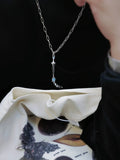 Xpoko BLUE DAGGER SWORD PENDANT NECKLACE