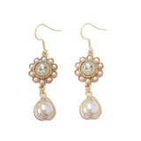 Xpoko Women's Style Long Elegant Light Luxury Palace Pearl Mosquito Earrings