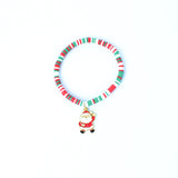 Xpoko Christmas Gift Elastic String Colorful Polymer Clay Handmade Bracelets