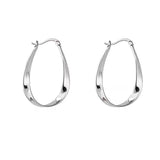 Xpoko Women's Eardrop Ear Clip Simple Mobius Sier Decorated Rings