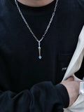 Xpoko BLUE DAGGER SWORD PENDANT NECKLACE