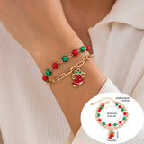 Xpoko Christmas Polymer Clay Beaded Suit Holiday Bracelets