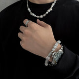 Xpoko SKULL PEARL BRACELET