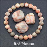 Xpoko Amethyst Tiger Eye Elastic Rose Stone Agate Bracelets