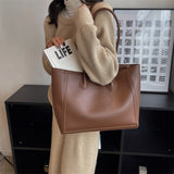 outfit ideas High-Grade Large Capacity Bag for Women New Simple Contrast Color Tote Bag Fashionable All-Match Shoulder Underarm Bag