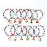 Xpoko Christmas Gift Elastic String Colorful Polymer Clay Handmade Bracelets