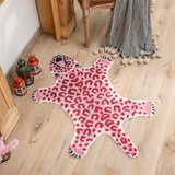 Xpoko Pink Leopard Print Rugs