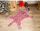 Xpoko Pink Leopard Print Rugs