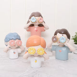 Xpoko Cute family resin figurines fairy garden miniature resin ornaments creative home accessories birthday gifts room decoration